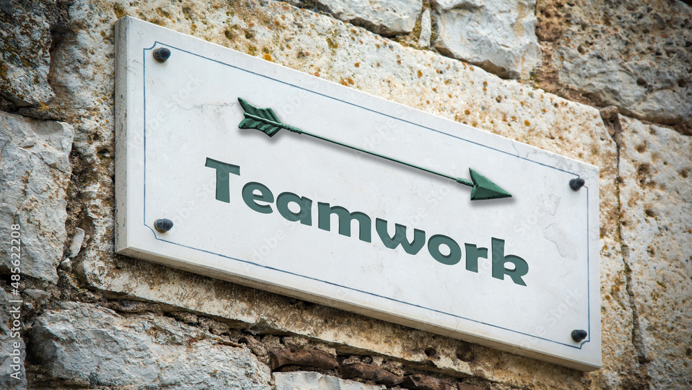 Fototapeta premium Street Sign to Teamwork