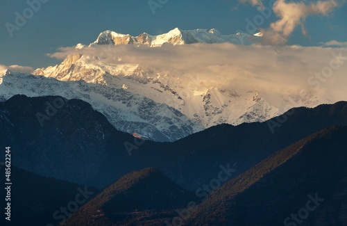 Mount Chaukhamba evening view  great Himalayan range