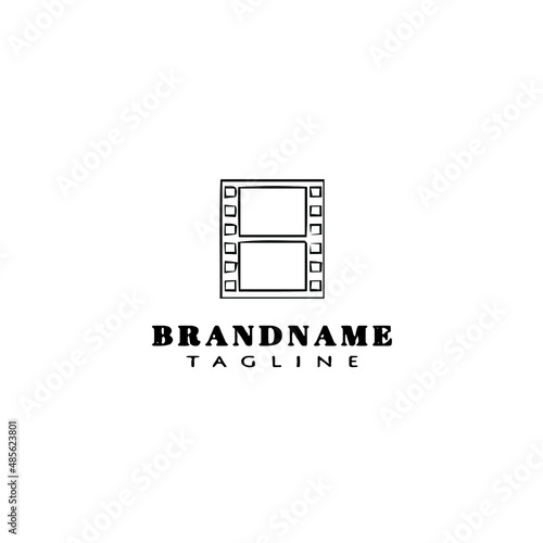 film canister cartoon logo template icon design black isolated vector illustration