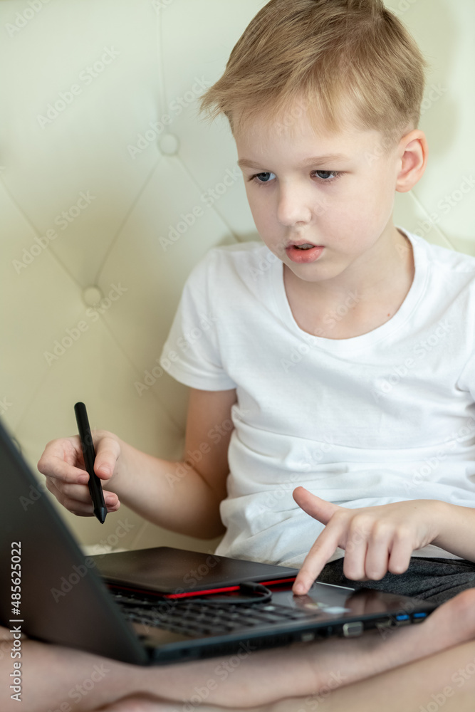 little child playing with laptop little child playing with laptop
