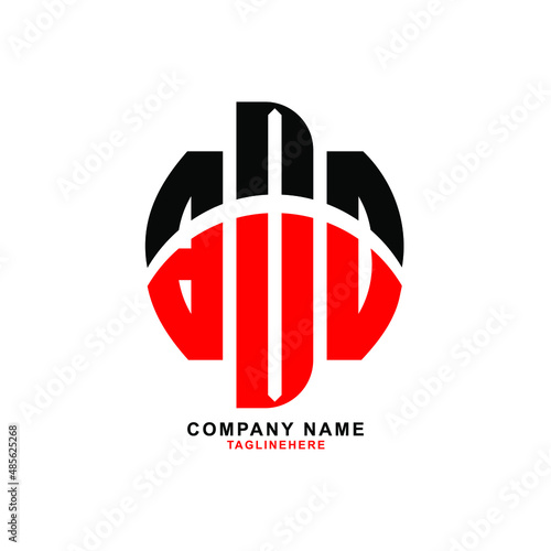 BDD letter design. BDD letter logo design with white background. BDD creative letter logo with two colors.

