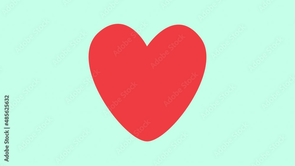 Pulsating heart on a mint background Pulsating heart on a mint background