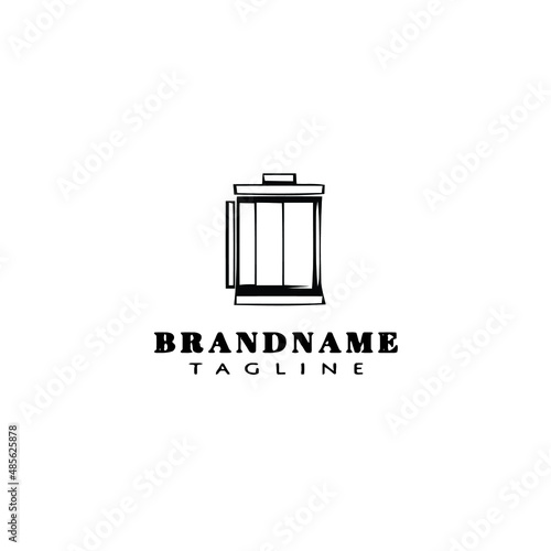 film canister cartoon logo template icon design black isolated vector illustration