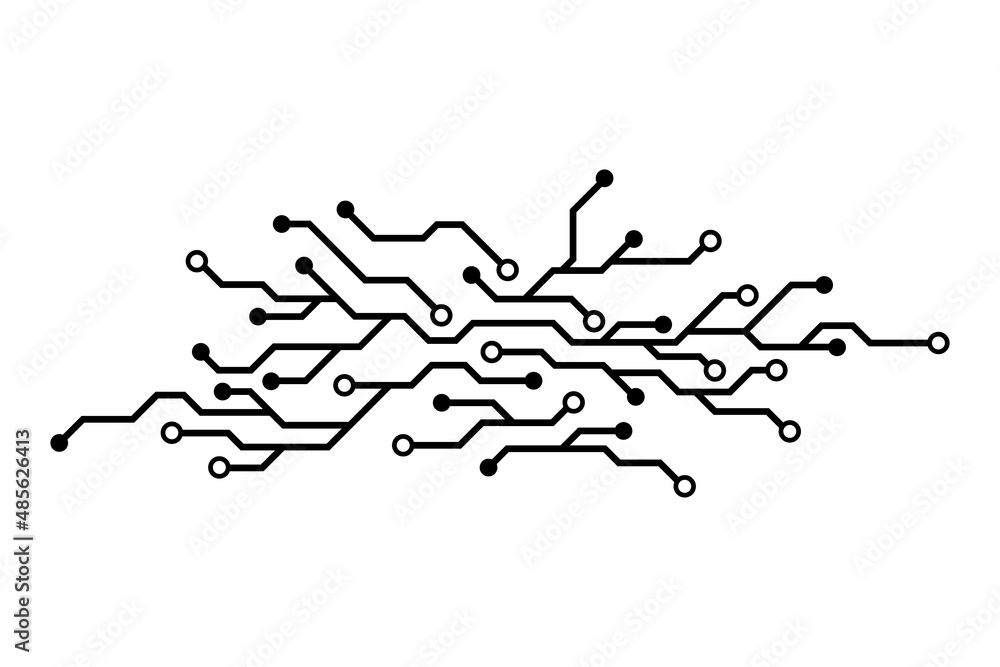 Obraz premium Vector circuit board pattern on a white background for technology concept