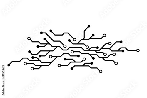 Vector circuit board pattern on a white background for technology concept