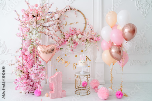 First birthday party in pink color