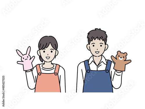 幼稚園の先生　仕事　職業　男女　保育園　笑顔