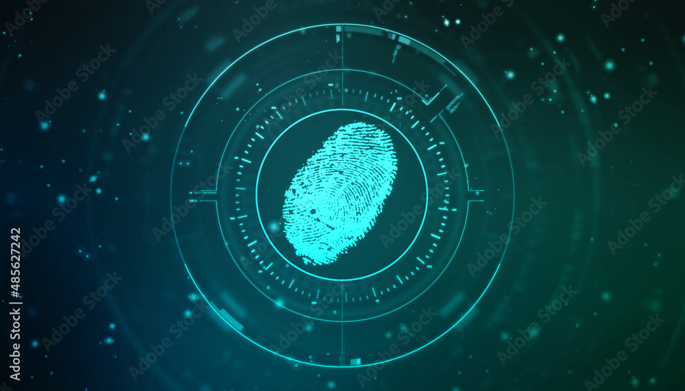 Fingerprint Scanning Technology Concept 2d Illustration