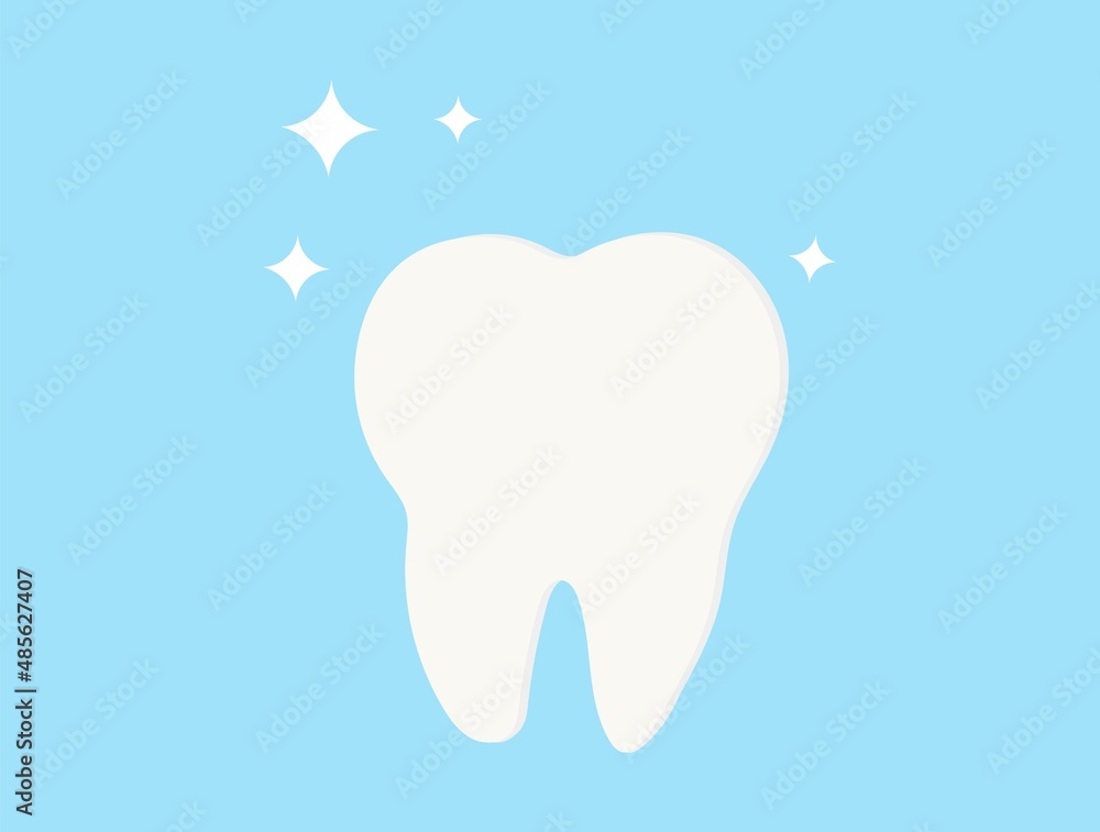 Tooth icon. Flat design style. Tooth simple silhouette. A modern, minimalist icon in stylish colors. Website page and mobile app design vector element
