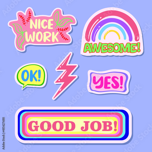 Great job and good job sticker collection Free Vector