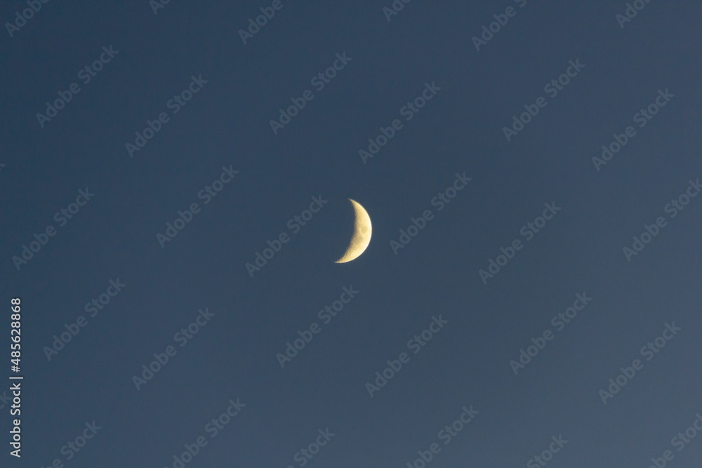 Crescent moon on the dark night sky. High quality photo Crescent moon on the dark night sky. High quality photo