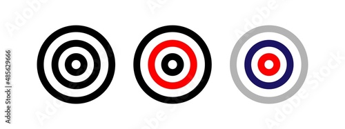 Set of targets for archery.Set of targets on a white background. The concept of archery or goal achievement in business. Vector illustration. Arrow icon