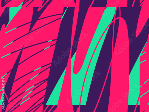 Seamless abstract doodle background pattern in bright summer positive colors. Hand-drawn abstract pattern with randomly arranged spots and dots and lines. Pencil and paint texture.