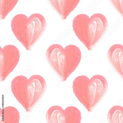 Watercolor hearts seamless ...