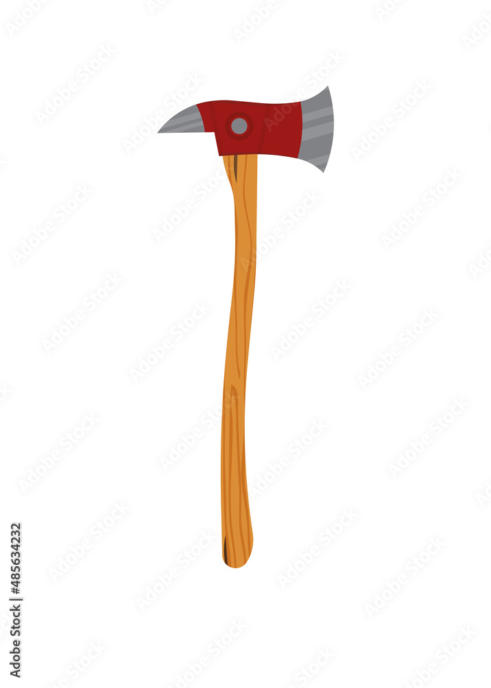 Wooden ax isolated on white background. Vector. Wooden ax isolated on white background. Vector.