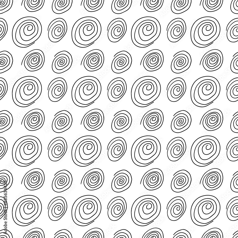 A set of seamless patterns with spirals, 1000x1000, vector grafic.