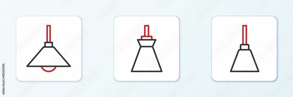 Set line Chandelier, Lamp hanging and icon. Vector Set line Chandelier, Lamp hanging and icon. Vector