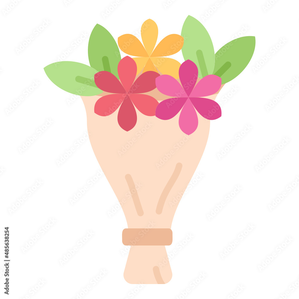 Bouquet flower flat icon Bouquet flower flat icon