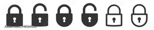 Lock icons set. Padlock symbol collection. Security symbol. Lock open and lock closed icon - stock vector.