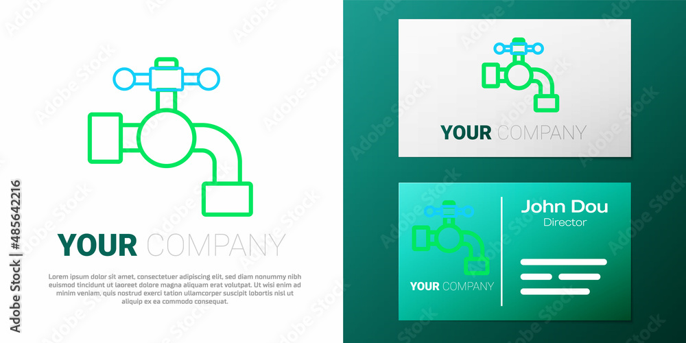 Line Water tap icon isolated on white background. Colorful outline concept. Vector Line Water tap icon isolated on white background. Colorful outline concept. Vector