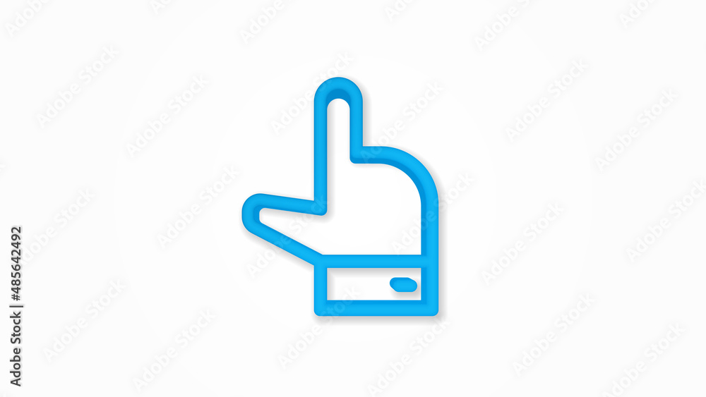 Hand with index finger pointing at some3dg 3d line flat icon. Realistic vector illustration. Pictogram isolated. Top view. Colorful transparent shadow design. Hand with index finger pointing at some3dg 3d line flat icon. Realistic vector illustration. Pictogram isolated. Top view. Colorful transparent shadow design.