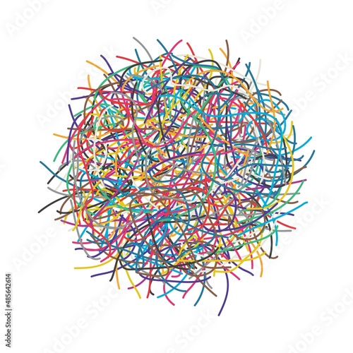 vector tangled wires or cables