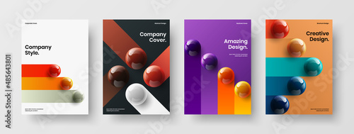 Fotografia, Obraz Trendy presentation A4 design vector concept set
