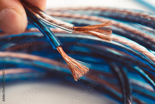 Obraz na płótnie Transparent speaker wire