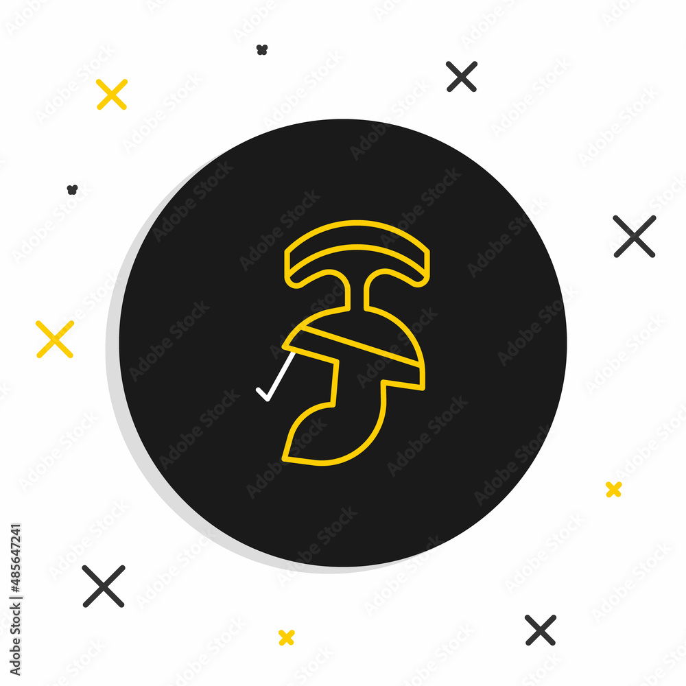 Line Roman army helmet icon isolated on white background. Colorful outline concept. Vector Line Roman army helmet icon isolated on white background. Colorful outline concept. Vector