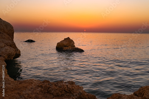 Sunset at the sea in summer