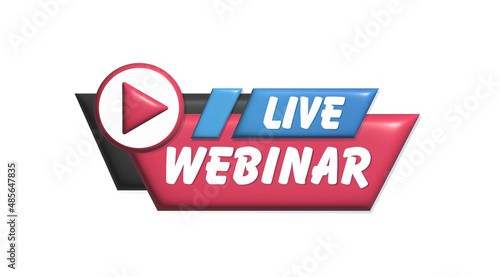 Live Webinar icon, trendy style emblem - 3D illustration