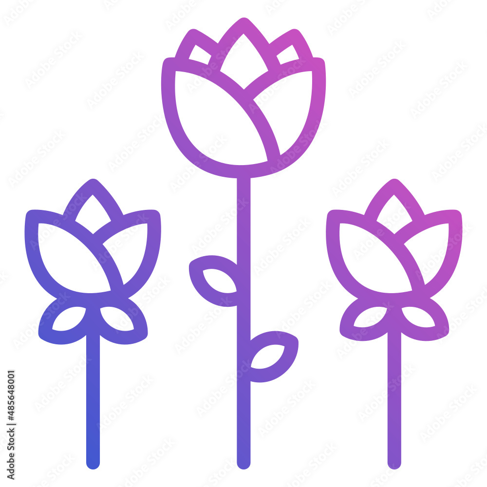 Obraz premium Flower line gradient icon
