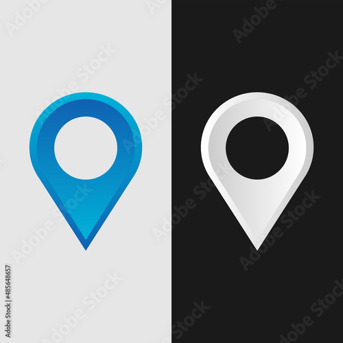 Vector blue and white map pin icon. Easy to edit and scalable to any size.