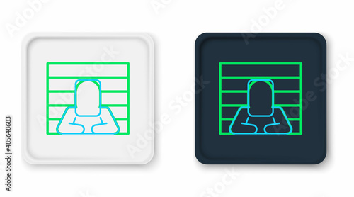 Line Prisoner icon isolated on white background. Colorful outline concept. Vector