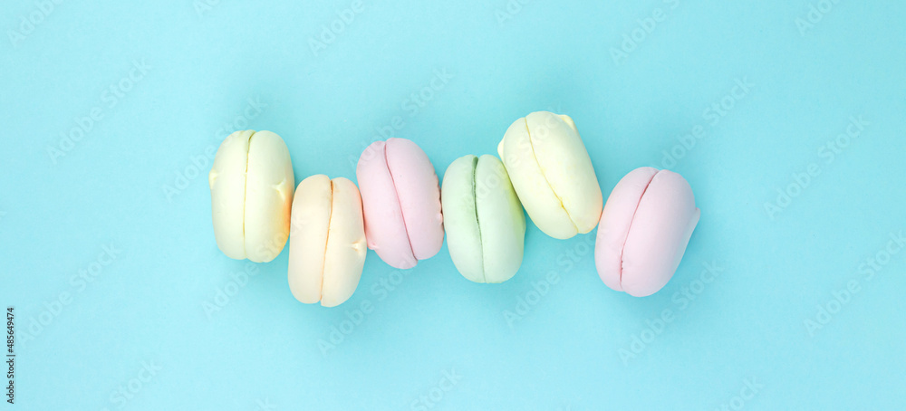 Gourmet Colored marshmallow looks like Macaroon Cookies. Concept of sweet dessert. Gourmet Colored marshmallow looks like Macaroon Cookies. Concept of sweet dessert.