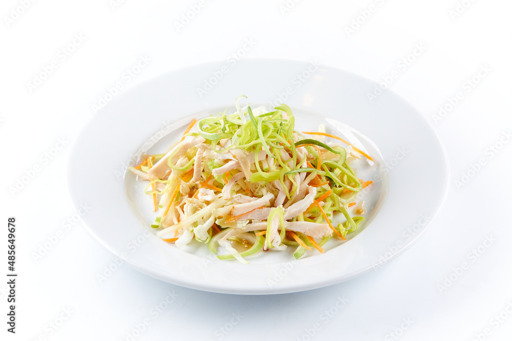 cabbage salad on the white plate cabbage salad on the white plate