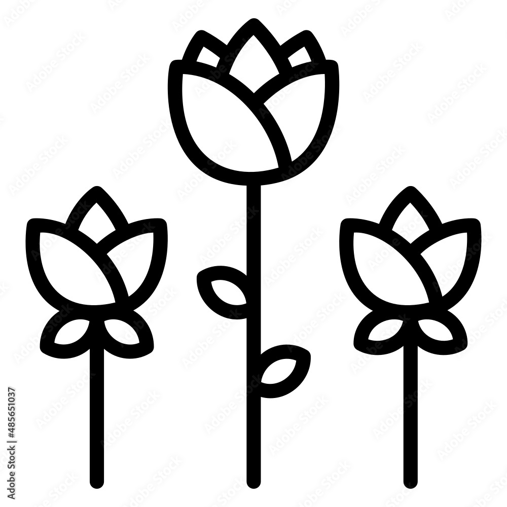 Obraz premium Flower line icon