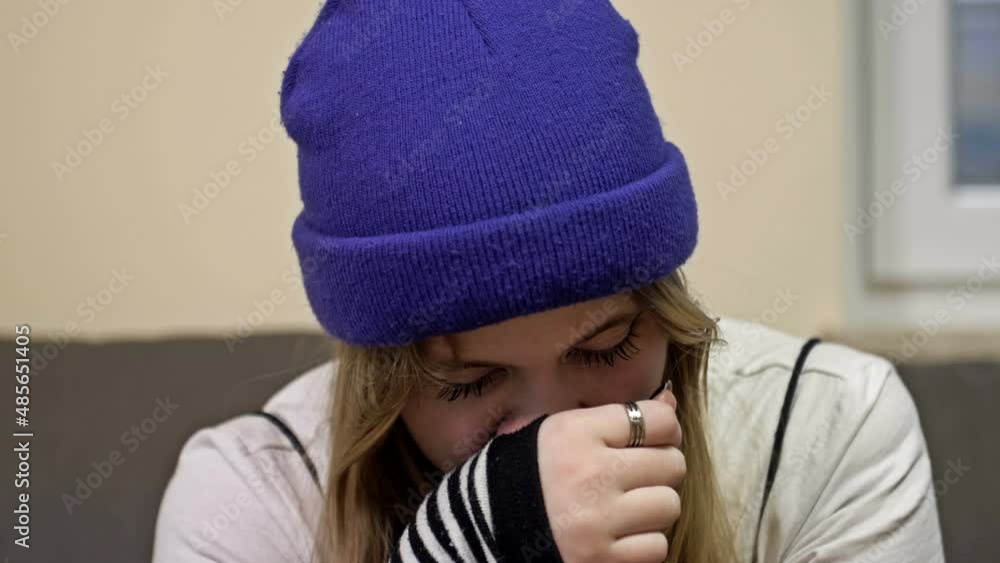 Portrait of a crying teenage girl. Age problems. Pain, resentment. Portrait of a crying teenage girl. Age problems. Pain, resentment.