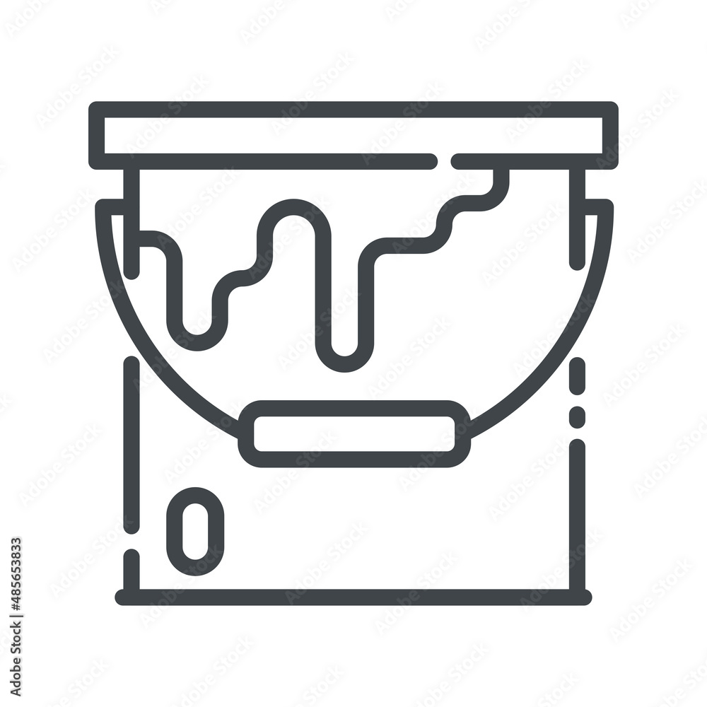 Paint can line icon side view isolated on white transparent background. Paint can line icon side view isolated on white transparent background.