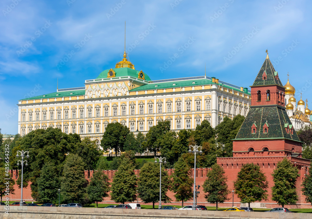 Grand Kremlin palace and towers of Moscow Kremlin, Russia