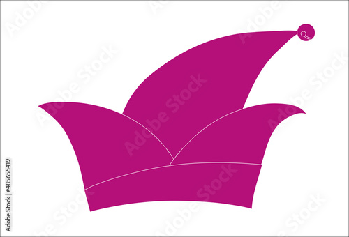 Silhouette von Karnevals Hut, Faschingshut, Faschingskappe,
Vektor Illustration isoliert auf weißem Hintergrund
