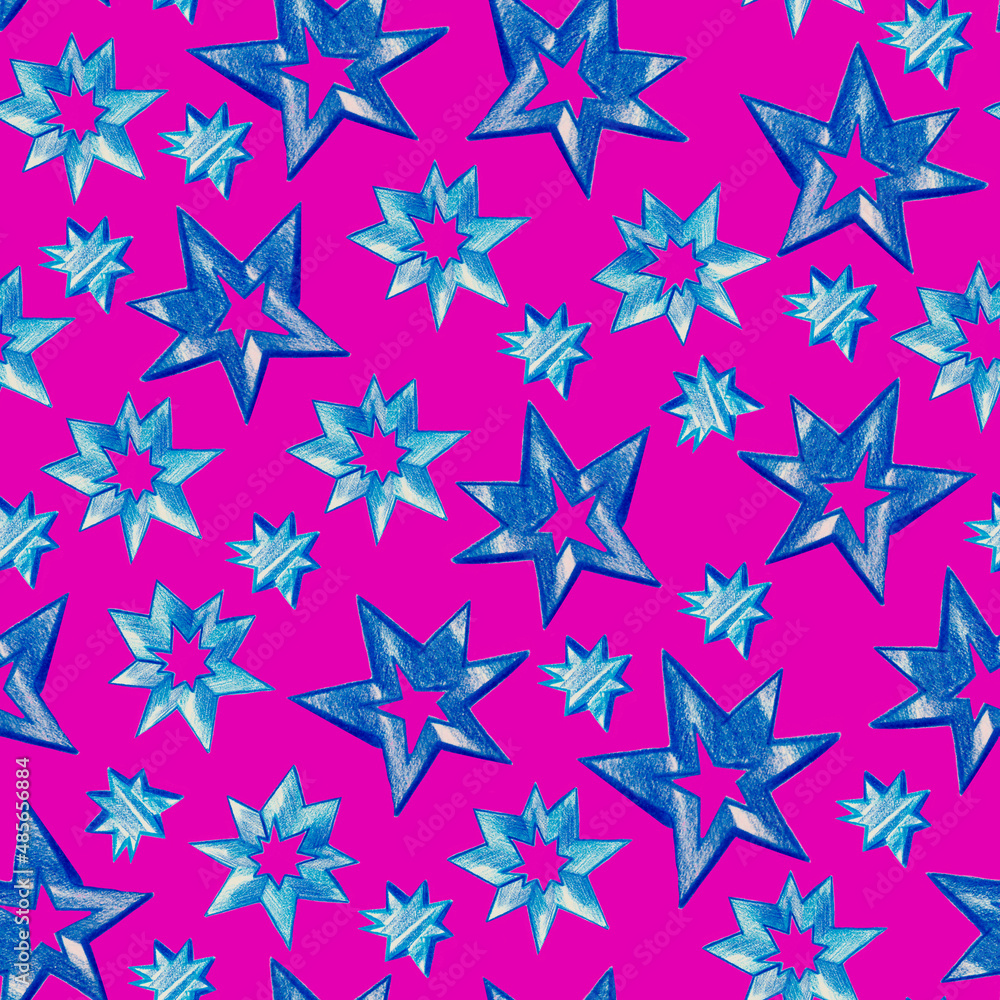 Pencil drawn blue stars clip art, hand drawn starry pattern, drawn blue stars background, shining, isolated, kids pattern, cosmic, violet background Pencil drawn blue stars clip art, hand drawn starry pattern, drawn blue stars background, shining, isolated, kids pattern, cosmic, violet background