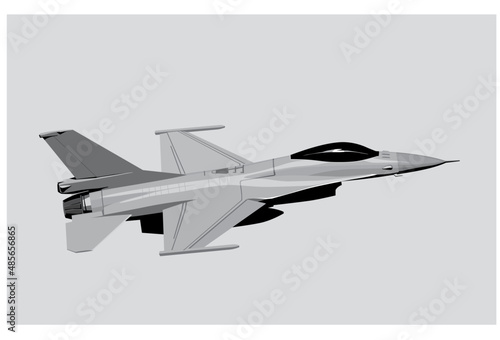 Lockheed Martin F-16 Fighting Falcon. Stylized image of a modern jet fighter. Vector image for prints, poster and illustrations.
