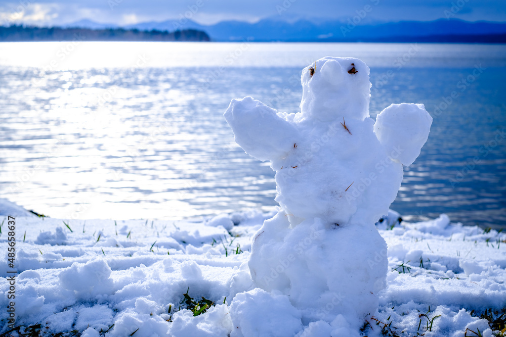 nice snowman at a park nice snowman at a park