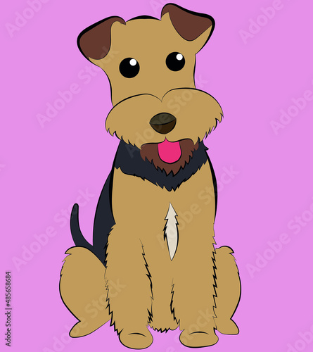 drawing pet dog airedale animated dog cute