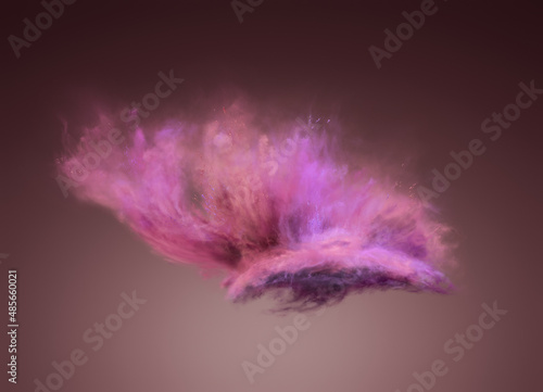 Amazing explosion of pink and purple powder