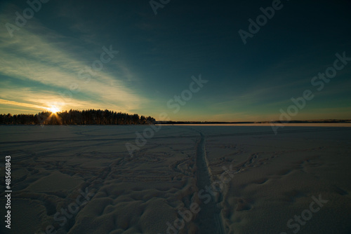  Blurred winter background.