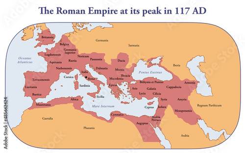 Map of Roman Empire territory at its peak