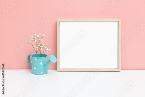 Thin wooden frame mockup