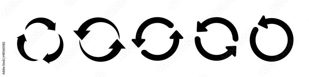 Circular arrows icon. A set of arrows arranged in a circle. Update, Reboot, Refresh, Reload, icon. Vector clipart. Circular arrows icon. A set of arrows arranged in a circle. Update, Reboot, Refresh, Reload, icon. Vector clipart.